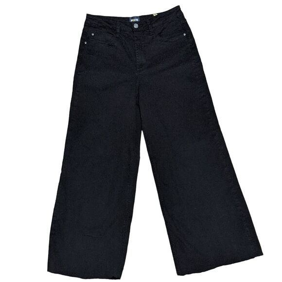 Maeve Anthropologie High waisted Wide-Leg Flare Pants black zip FLAW 28 - Picture 12 of 12